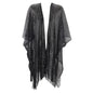 Sparkle Metallic Evening Shawls for Women formal Party Dresses Beach Travel Cardigan Shawl Wrap for Swimsuit - color: P-black Silver
