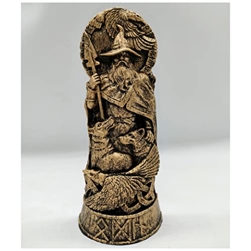 Odin Statue Norse Gods Statues Scandinavian Pantheon Ornaments Resin Viking Mythology Figurines Table Decorative Gift - color: Odin
