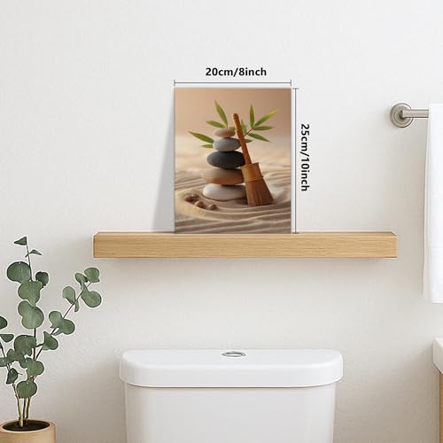 Zen Stones and Bamboo Canvas Wall Art, Neutral Beige Green Minimalistic Decor, Tranquil Home Aesthetic for Living Room, Bedroom, Office, Wrapped Canvas 8x10 Inch - size: 8x10 Inch
