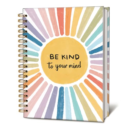Be Kind to Your Mind Mental Health Journal, Boho Sun Sunshine Notebook, Inspirational Notebook Journal, Positive Affirmations Gifts, Mental Health Gifts, Hardcover Spiral Notebook 5.5x8.3 Inch - color: Be Kind To Your Mind
