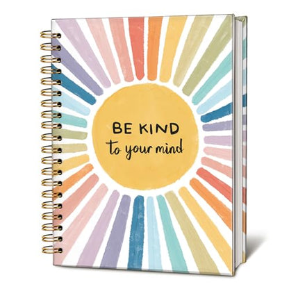 Be Kind to Your Mind Mental Health Journal, Boho Sun Sunshine Notebook, Inspirational Notebook Journal, Positive Affirmations Gifts, Mental Health Gifts, Hardcover Spiral Notebook 5.5x8.3 Inch - color: Be Kind To Your Mind