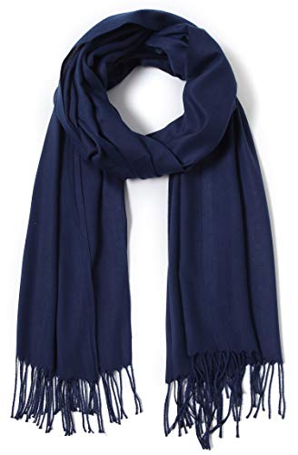 Cindy & Wendy Pashmina Shawls and Wraps Scarf for Women Soft Large Winter Shawl for Evening Dress Wedding Party - color: Navy