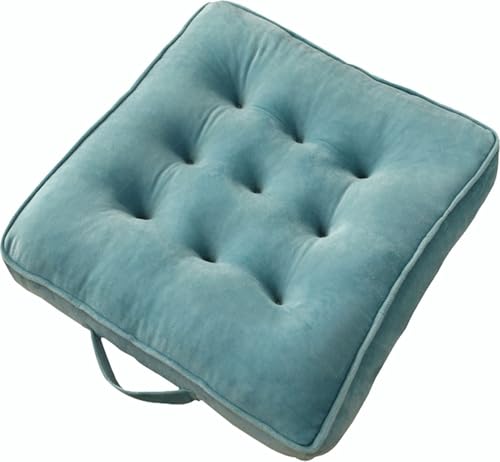 Square Meditation Floor Pillows with Handle, Seat Cushions for Adults, Thicken Crystal Velvet Seat Cushion with Pearl Cotton Filling for Yoga Living Room Balcony Outdoor Tatami(E,40X40X8CM/16X16X3IN) - color: E, size: 40X40X8CM/16X16X3IN
