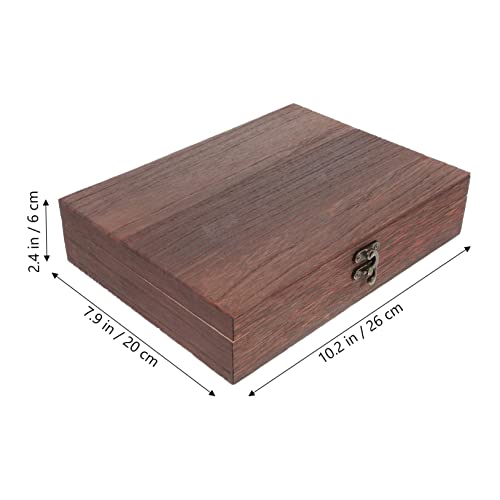 GLEAVI Wooden Storage Trunk Flip Storage Box Simple Case for Jewelry Practical Container