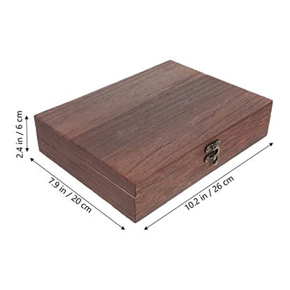 GLEAVI Wooden Storage Trunk Flip Storage Box Simple Case for Jewelry Practical Container