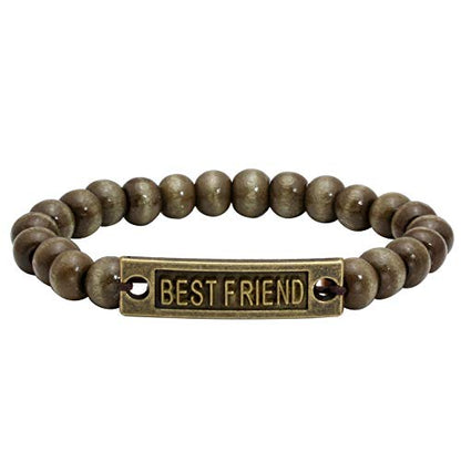 5 Pcs Wood Beads Bracelet for Friendship Distance Bracelet Wristband Best Friends