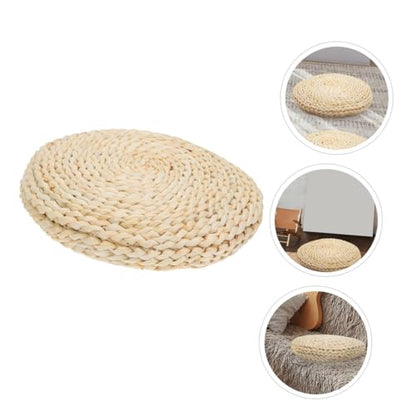 IMIKEYA Thick Straw Woven Meditation Cushion Handmade Yoga Mat for Comfortable Sitting Sturdy Tatami Floor Pad for Meditation and Relaxation