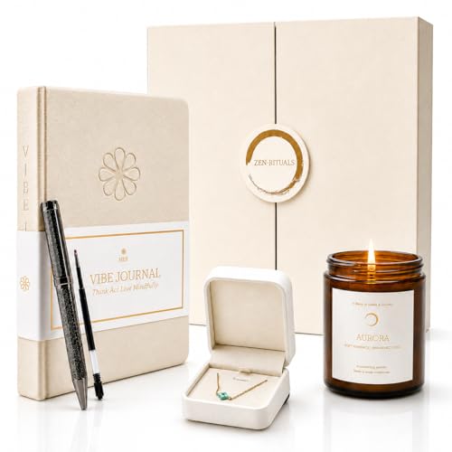 Guided Journal for Women | 13-Week Mindfulness & Self-Reflection Journal for Self-Care, Gratitude & Personal Growth | Unique Daily Prompts & Exercises | A5 Vegan Leather | Elegant Gift Box | Her Vibe (Beige-Ritual set) - color: Beige-Ritual set