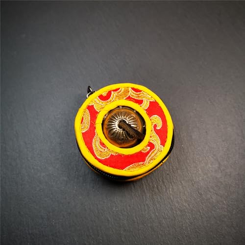 Tibetan Tingsha Bell Set - Tibetan Cymbals - for Sound Healing, Yoga, Meditation, and Mindfulness,Handmade in Nepal,Made of Brass,Astamangal Pattern,6.5cm/2.6 inch - color: 6-Brass-Astamangal-6.5cm -1