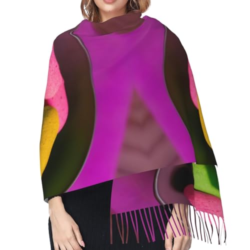 Yoga Meditation Cashmerette fringed scarf – Women's Breathable Lightweight Scarf Wrap, Long Blanket Decoration for Fall, Winter