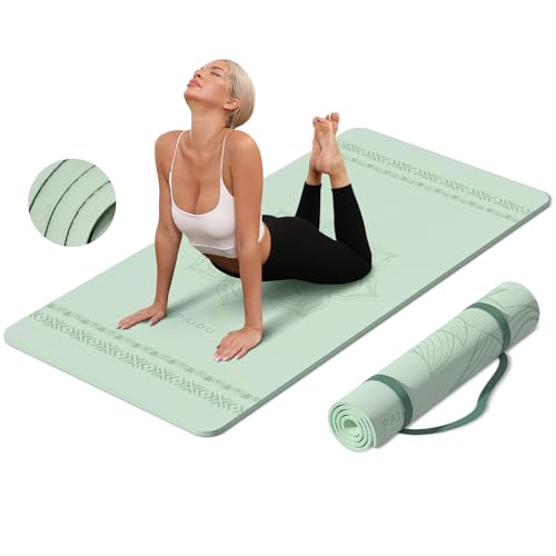 PAIDU Large Yoga Mat-72’x36’x0.4’ Extra Width ＆ Thick,Comfortable,Non-Slip Exercise Mat-Works Great on All Floor for Stretching,Yoga Studio,Gym or Home Workouts - color: Green