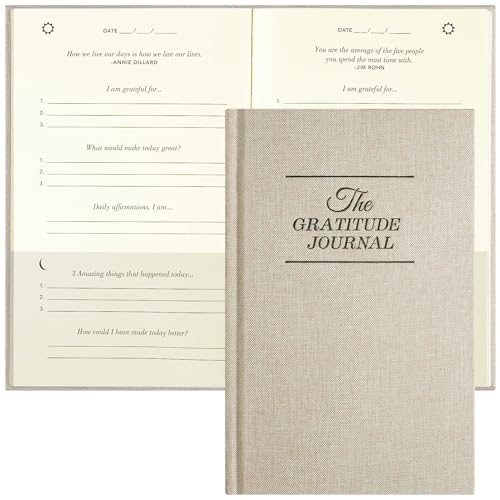 The Gratitude Journal, manifestation journal, Daily Journal with Prompts for Affirmation, Happiness, Mindfulness, Positivity, Wellness, Undated Journal for Women & Men(8.5 * 5.5 inches) - color: Beige