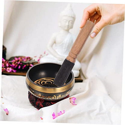 Hand Making Singing Bowl 3 Piece Singing Bowl Set Meditation Bell for Healers Students Random Color