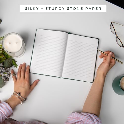 Stone Paper Journal Premium A5 Hardcover Vegan Leather Notebook Journal | 160 Pages | Premium Quality Professional Notebook For Men and Women |Comes With Gift Box Waterproof Notebook - color: Forest Green