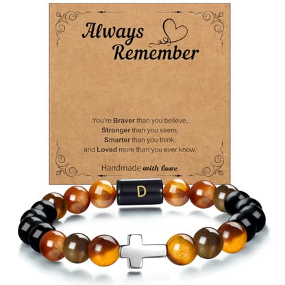Beaded Bracelets For Women Stone Bracelets For Women Agate Stone Bracelet Natural Bracelet Stone Of Peace Handmade Yoga Stretch Elastic Bracelet - color: Tiger eye- D