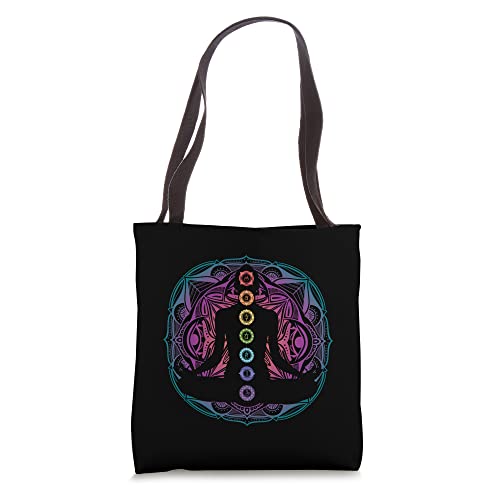 Buddhism Yoga Meditation Seven Chakra Symbols Buddhist Hindu Tote Bag