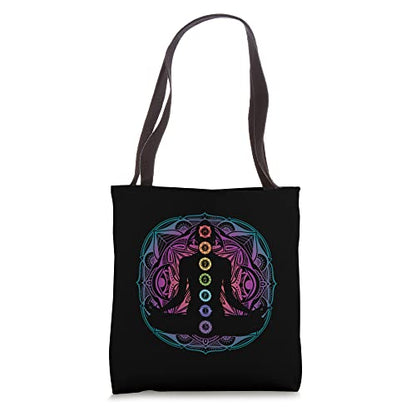 Buddhism Yoga Meditation Seven Chakra Symbols Buddhist Hindu Tote Bag