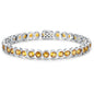 Birthstone Bracelets for Women, Sterling Silver 7 Inch Infinity Tennis Bracelet, Wedding Anniversary Birthday Jewelry Gifts for Women Wife Girlfriend Mom Her - color: 11-Nov-Citrine