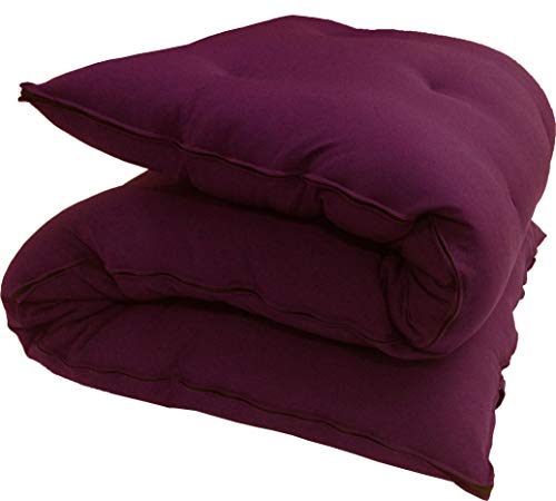 D&D Futon Furniture Traditional Japanese Floor Futon Mattresses, Foldable Cushion Mats, Yoga, Meditaion Single Size 3" Thick X 27" Wide X 80" Long (Burgundy) - color: Burgundy