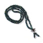 108 Mala Prayer Beads Bracelet 6mm Genuine Gemstone Healing Crystal Stone Beaded Bracelet Buddhist Tibetan Handmade Knotted Elastic Necklace for Yoga Meditation Unisex Women Men - color: Moss Agate