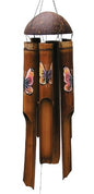 Gifts Bamboo Wind Chimes | Small 31 inch | Natural Beautiful Sound | Wood Outdoor Home Decor | #163 Rainbow Butterfly - size: Small