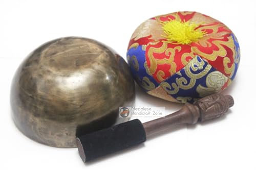 Antique Color Tibetan Handmade Meditation Singing Bowl Sets by Nepalese Handicraft Zone (5.5")