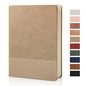 Lined Journal Notebook for Work College Ruled Notebook 5.79" x 8.27" A5 PU Leather Daily Journaling Notebook 216 Pages for Women Men Daily Writing Business School Travel Gift (Khaki) - color: 01-Khaki-1pack, style: A5 Lined 216pages