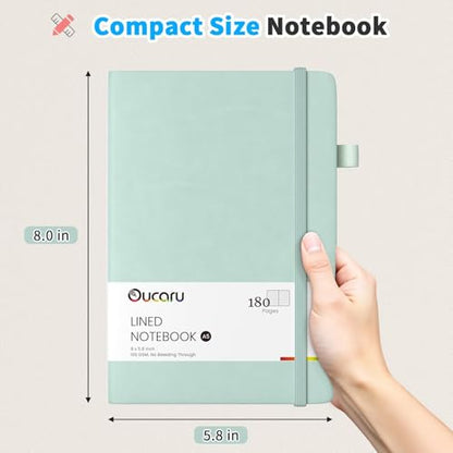 Oucaru Lined Journal Notebook, 16 Pack, 180 Pages, A5 Journals for Writing, 100 GSM Thick Paper, Small Notebooks Daily Journal for Women Men Work, Business, School, Travel Supplies - color: Sky Blue