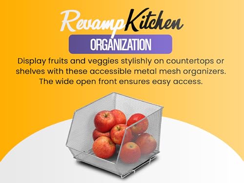 YBM HOME Kitchen Pantry Organizer Wire Baskets for Shelves, Cabinets, Pantry, Countertop, Mesh Open Storage Bin Metal Basket for Organizing Food Supplies, 6 Pack, 12.1x7.8x5.8 - size: 12.1 in x 7.8 in x 5.8 in