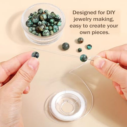 AD Beads 8mm Natural Round Loose Beads 110 Pieces, for Making 108 Mala Prayer Beads Necklace, Bracelet & Yoga Meditation, Jewelry Design (African Turquoise) - color: African Turquoise, size: 8mm-110pcs
