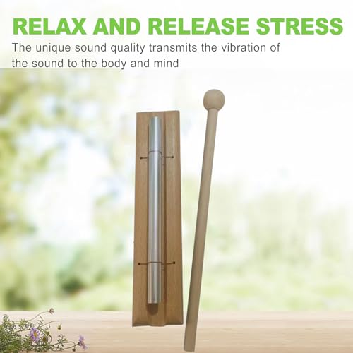 Meditation Chime Solo Hand Bell, Classroom Management Chimes Instrument, Mindfulness Bell for Teachers, Yoga, Prayer, Silver (7")