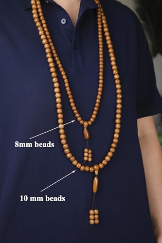 FAZOVIN 108 Beads 10 mm Mala Beads Bracelet for Men, Wutai Mountain Natural Wood Meditation Prayer Necklace