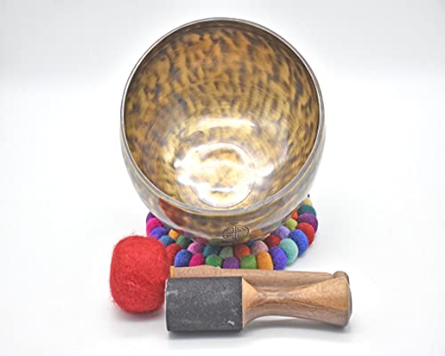 Singing Bowl Nepal- 8 inch Full Moon Singing Bowl Handmade in Nepal-Meditation,Healing,Sound Bath-Tibetan Bowl-Yoga And Relaxation (8 inch)