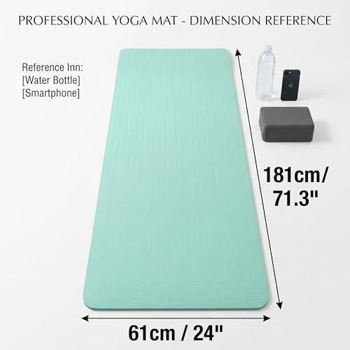 TPE Yoga Mat with Hanging Holes, Wall Mount Workout Mat, Shock Absorbent Fitness Pad for Home Gym, Pilates & Meditation - color: green
