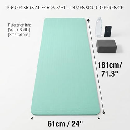 TPE Yoga Mat with Hanging Holes, Wall Mount Workout Mat, Shock Absorbent Fitness Pad for Home Gym, Pilates & Meditation - color: green