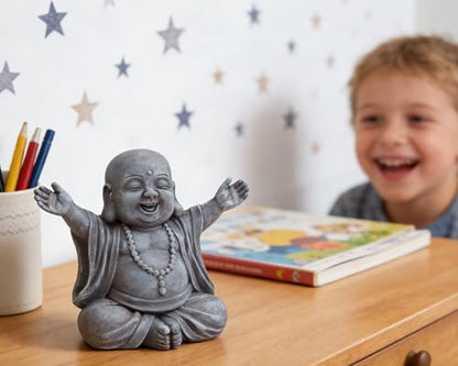 Laughing Buddha Statue for Zen Space, Relieve Stress Zen Atmosphere for Indoor/Outdoor Feng Shui Decoration