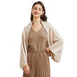 Huralona Women's Open Front Wool Shawl Wrap Scarf with Sleeves Outer Warm Knitted Poncho Cape Fall Winter - color: Beige Camel