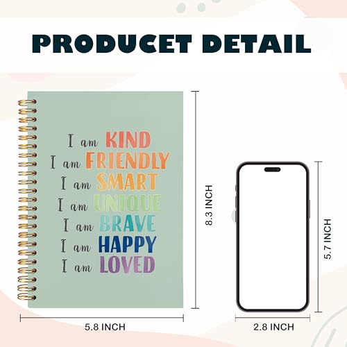 BearCake Notebook Journal, Blue Floral Notebook for Women,Journal for Women, Aesthetic Office Supplies Hardcover Spiral Notebook 5.5x8.3 635 - color: physiotherapy-cheer green