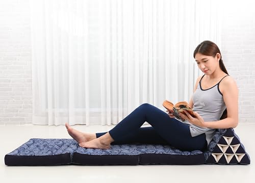 Leewadee Floor Mattress with Triangle Cushion, Floor Chair with Back Support, Recliner Reading and Sleeper Chair, Meditation Cushion, Comfy Living Room Furniture, Floor Cushion, Blue - color: Cbt1 - Blue, size: 3 seating segments