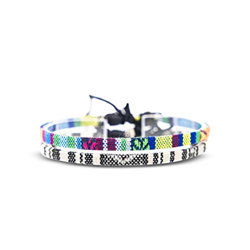 Made by Nami 2 Pcs Boho Surfer Bracelets for Women and Men Waterproof and Adjustable Braided Bracelets Set of 2 for Ethnic Hippie Style - color: Turquoise & White