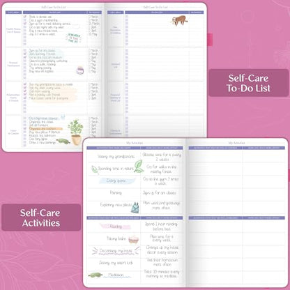 Legend Self-Care Journal – Guided Daily Reflection Notebook for Mental & Physical Health – Mood & Personal Development – 3-Month, 7x10” (Violet Blossom) - color: Violet Blossom - Gold foil