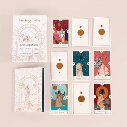 Rabble Finding Calm - A Calming Tarot Card Game | 1-4 Players, Includes Guidebook for Mental Health, Mindfulness, and Positive Affirmations, for Oracle Beginners