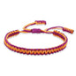 COLORFUL BLING Tibetan Buddhist Bracelets for Women Men Handmade Braided Rope String Lucky Protection Wristbands Prayer Family Couple Jewelry - color: purple orange