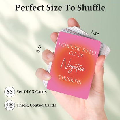Affirmation Cards for Women, 63 Unique Positive Affirmation Cards, Daily Affirmations for Inspiration, Mindfulness, & Self-Care Gifts for Women