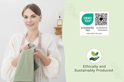 Organic Cotton Sage Flour Sack Kitchen Towels - 10 Pack, 27"x27", Highly Absorbent, Lint-Free Flour Sack Tea Towels for Baking, Kitchen and Dish Drying - 100% Cotton Sage Dish Rags (10 Pack) - color: Sage