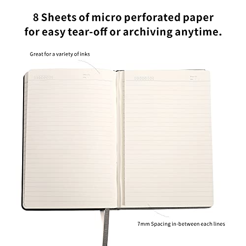 Lined Journal Notebooks with Pen Loop, Hardcover Notebook Journal for Work, 100Gsm Premium Thick Paper with Inner Pocket, Medium 5.7''''x8.4'''', ?Black, Ruled, 1 Pack - color: Gray-black