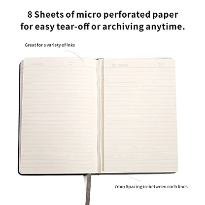 Lined Journal Notebooks with Pen Loop, Hardcover Notebook Journal for Work, 100Gsm Premium Thick Paper with Inner Pocket, Medium 5.7''''x8.4'''', ?Black, Ruled, 1 Pack - color: Gray-black