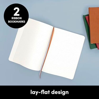 PAPERAGE Softcover Lined Journal Notebook (Black), 176 Pages, College Ruled Notebook, Small 5.6 inches x 7.9 inches - 100 gsm Thick Premium Paper - color: Black