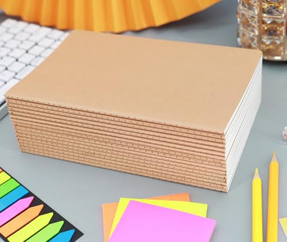 16 Pack Kraft Notebooks, 60 Pages Notebook, 8.3x5.5 Inch, A5 Notebooks for Work, Travel, Business, School & More - College Ruled Notebook - Softcover Journals for Women & Men - Lined Note Books - style: 16pack Lines pages