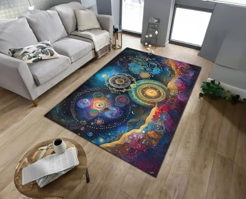 Chakra Meditation Yoga Print Area Rug, Non-Slip Carpet for Living Room, Bedroom, Kitchen - 82" - color: Charkas Rug 14, size: 4' x 6' (Rectangular)